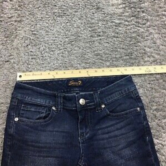 Seven7 Dojo Capri Jeans Womens Size 2 Blue Denim Dark Wash Stretch - Picture 5 of 11